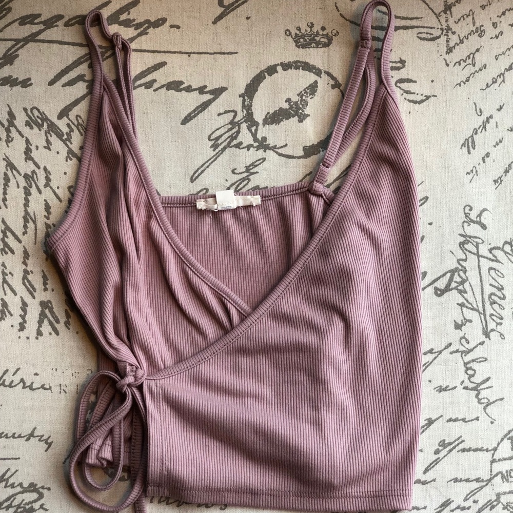 L.A Hearts Mauve Cross-body Tie Crop-top